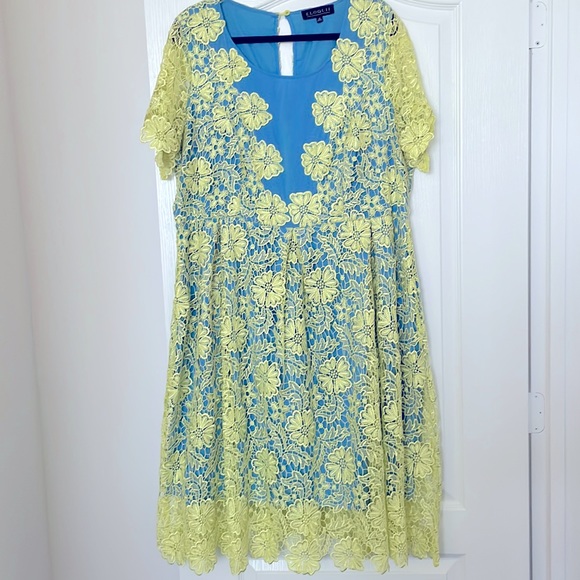 Eloquii Dresses & Skirts - Yellow Floral Lace Overlay Dress